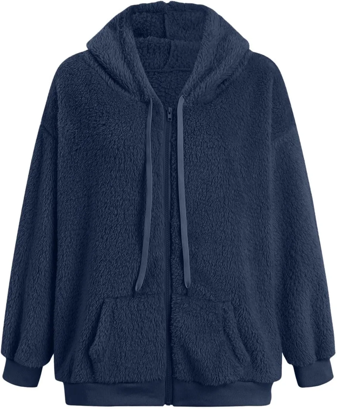 Ceboyel Women 2023 Fleece Oversized Jacket Long Sleeve Casual Fall Hoodie Full Zip Up Sweatshirt Winter Coats Outerwear