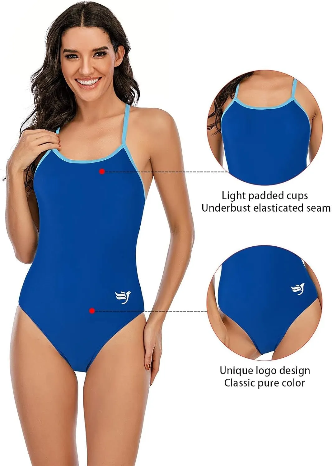 Century Star One Piece Swimsuit Women Bathing Suit for Teens one Piece Juniors Athletic Adjustable Strap One Piece Swimsuit