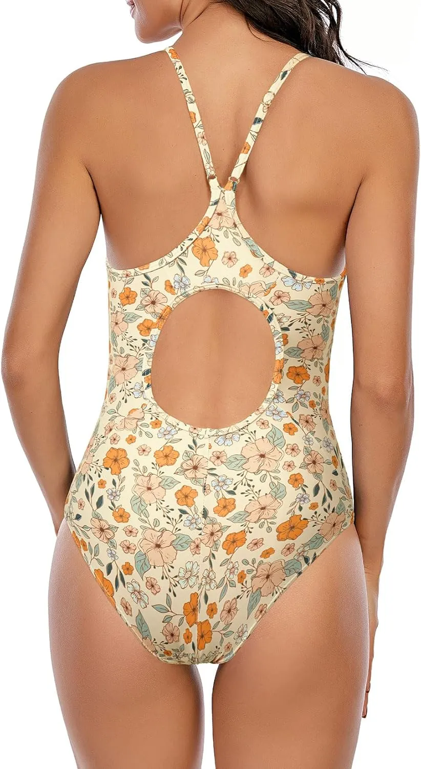 Century Star One Piece Swimsuit Women Bathing Suit for Teens one Piece Juniors Athletic Adjustable Strap One Piece Swimsuit