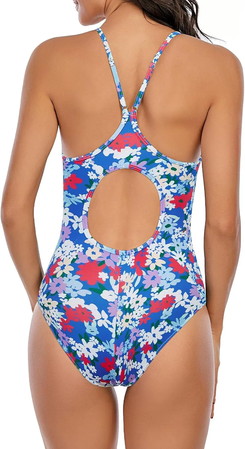 Century Star One Piece Swimsuit Women Bathing Suit for Teens one Piece Juniors Athletic Adjustable Strap One Piece Swimsuit