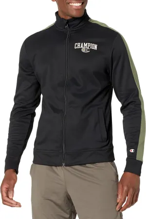 Champion Men's Lightweight Stretch Warmup, Signature Logo, Full-Zip, Moisture-Wicking Athletic Jacket