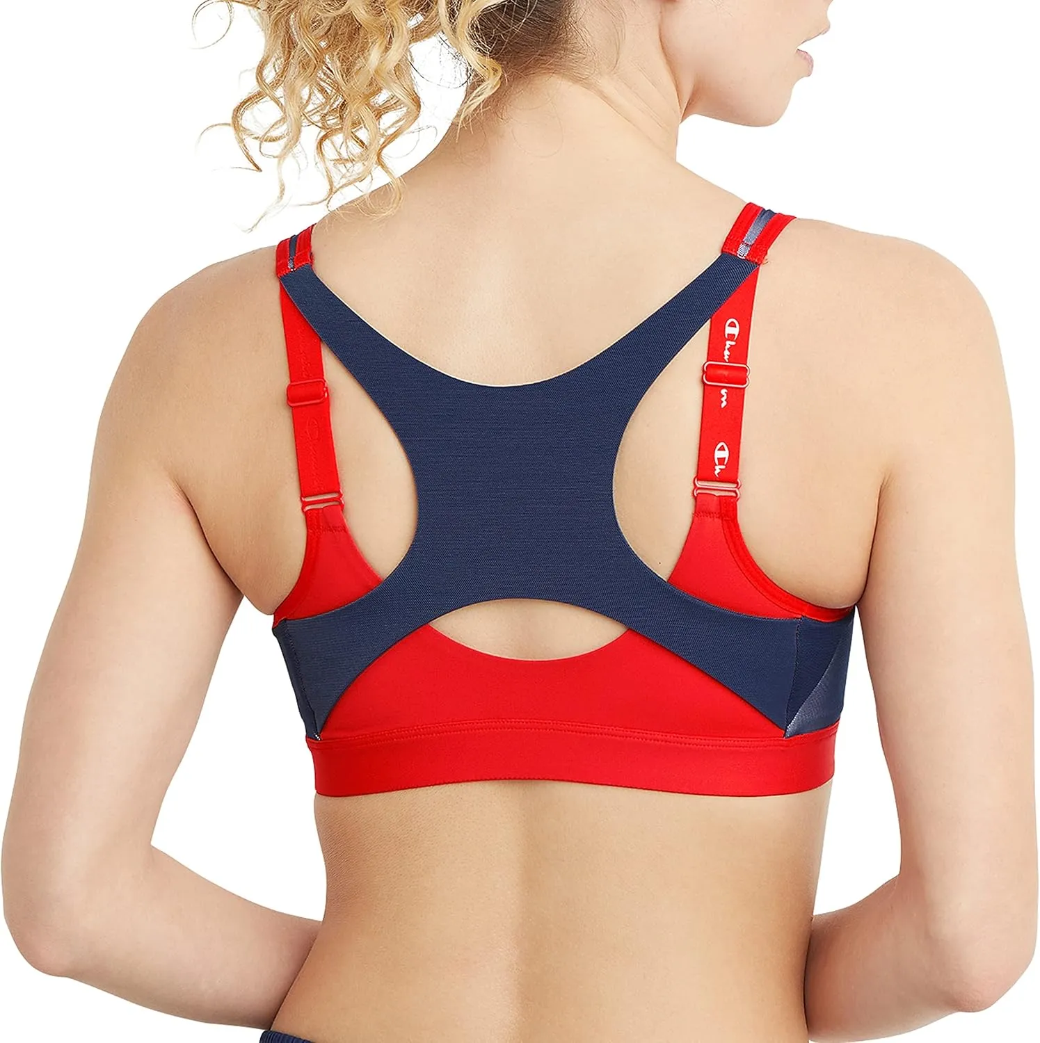 Champion Women's Sports Bra, Motion Control Zip High-impact Sports Bra, Wirefree Bra for Women