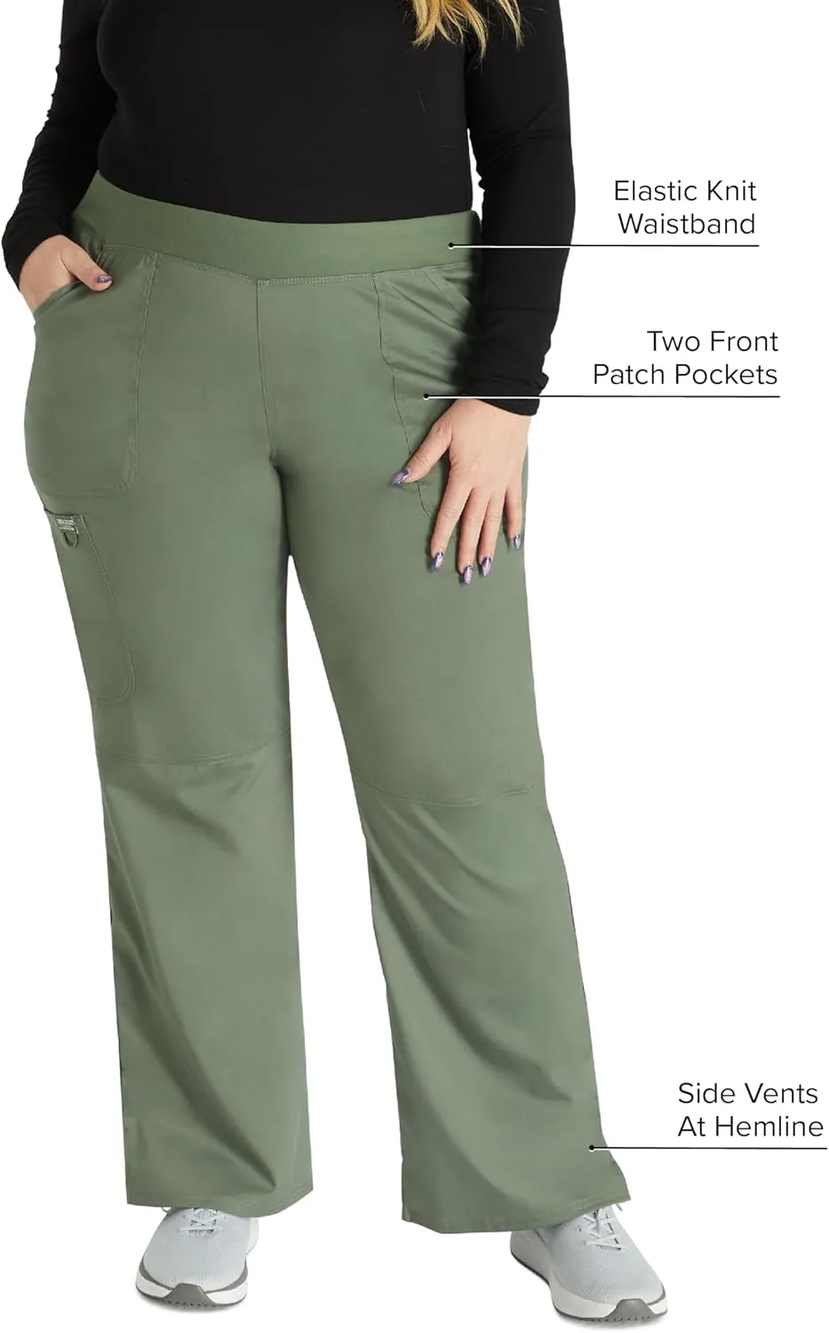 Cherokee Women Scrub Pant with Straight Leg Pull-on Pant Medical Bottom with 4 Pocket & 2-Way Stretch Fabric - WW110