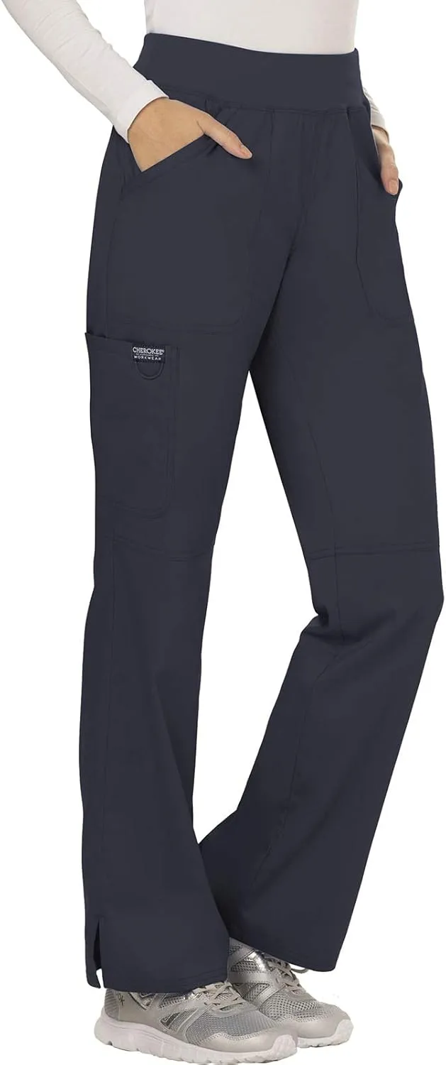 Cherokee Women Scrub Pant with Straight Leg Pull-on Pant Medical Bottom with 4 Pocket & 2-Way Stretch Fabric - WW110