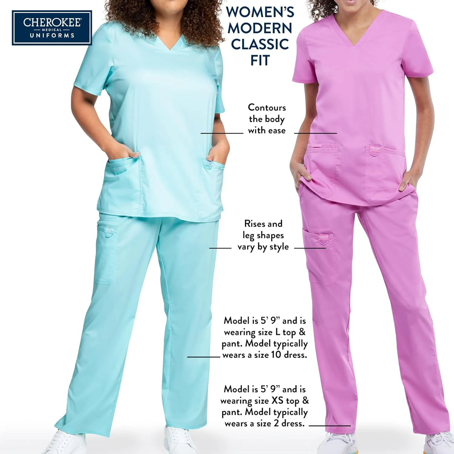 Cherokee Women Scrub Pant with Straight Leg Pull-on Pant Medical Bottom with 4 Pocket & 2-Way Stretch Fabric - WW110