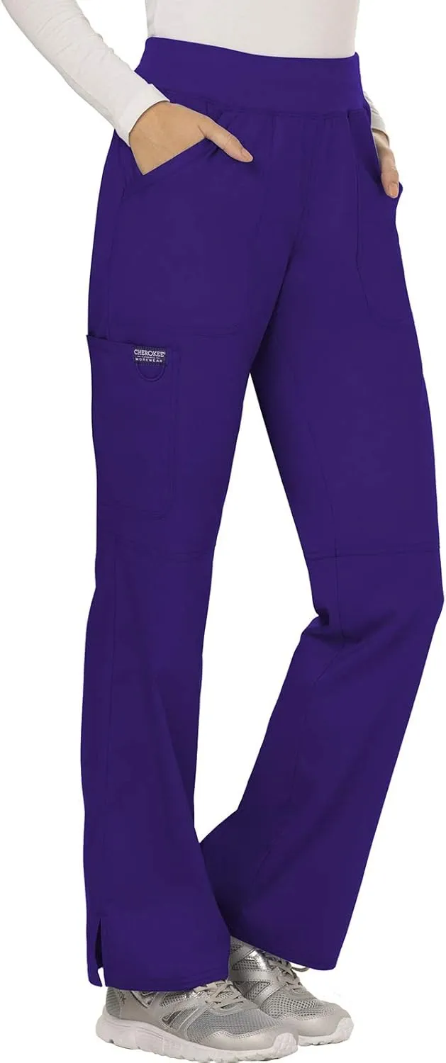 Cherokee Women Scrub Pant with Straight Leg Pull-on Pant Medical Bottom with 4 Pocket & 2-Way Stretch Fabric - WW110