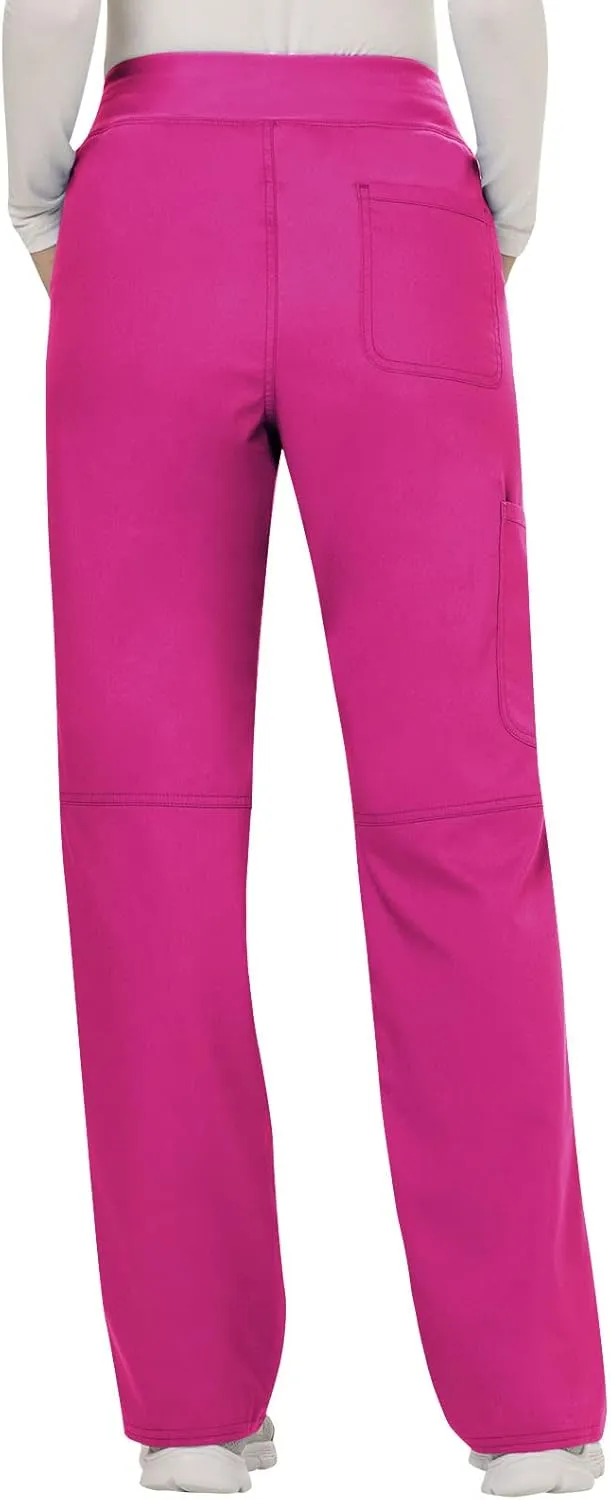 Cherokee Women Scrub Pant with Straight Leg Pull-on Pant Medical Bottom with 4 Pocket & 2-Way Stretch Fabric - WW110