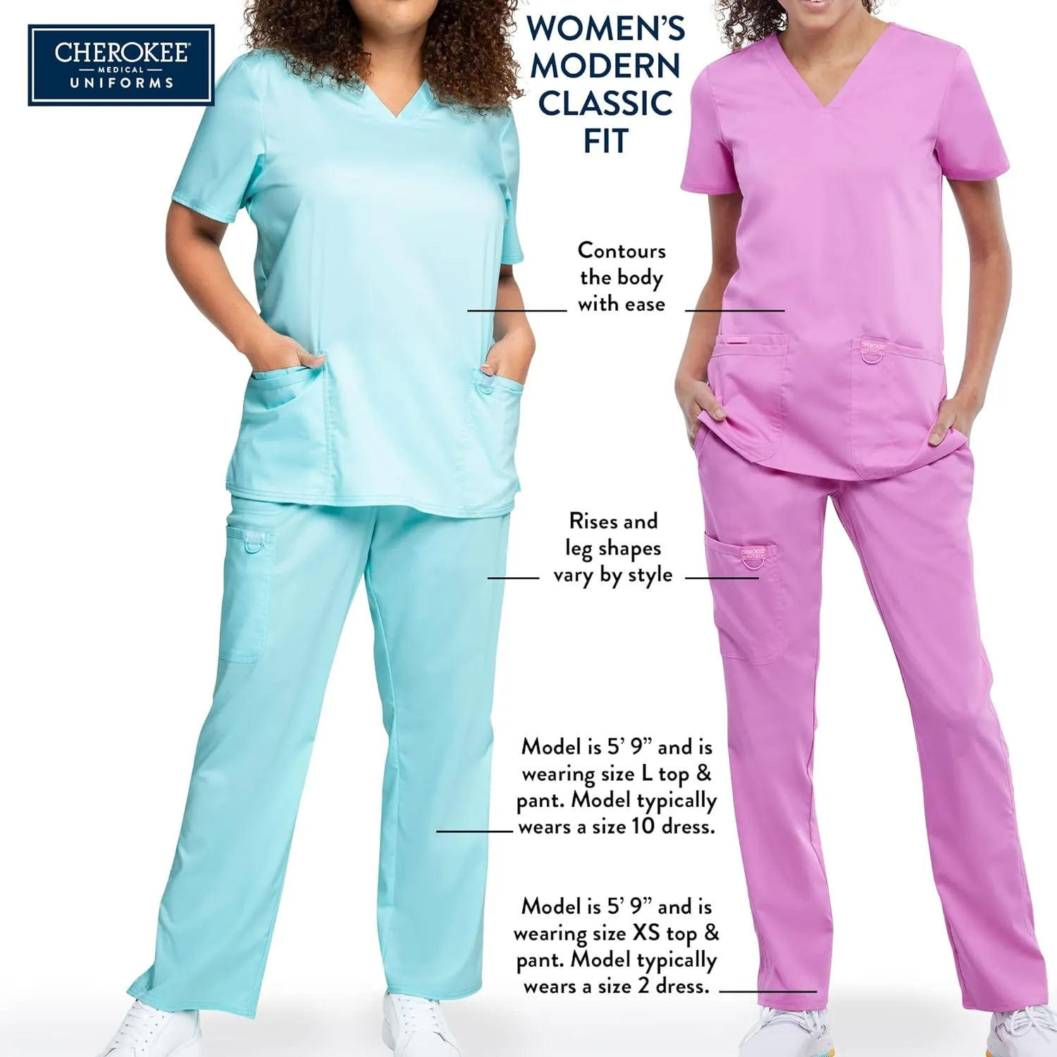 Cherokee Women Scrub Pant with Straight Leg Pull-on Pant Medical Bottom with 4 Pocket & 2-Way Stretch Fabric - WW110