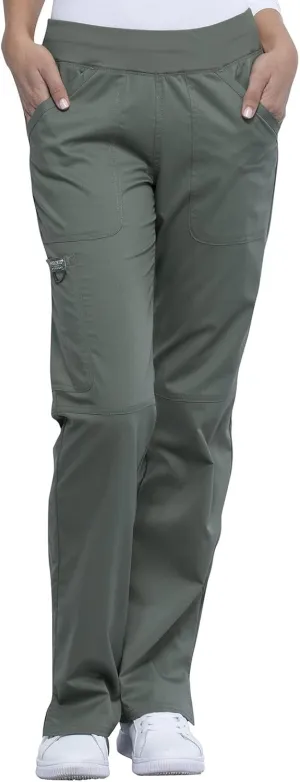 Cherokee Women Scrub Pant with Straight Leg Pull-on Pant Medical Bottom with 4 Pocket & 2-Way Stretch Fabric - WW110