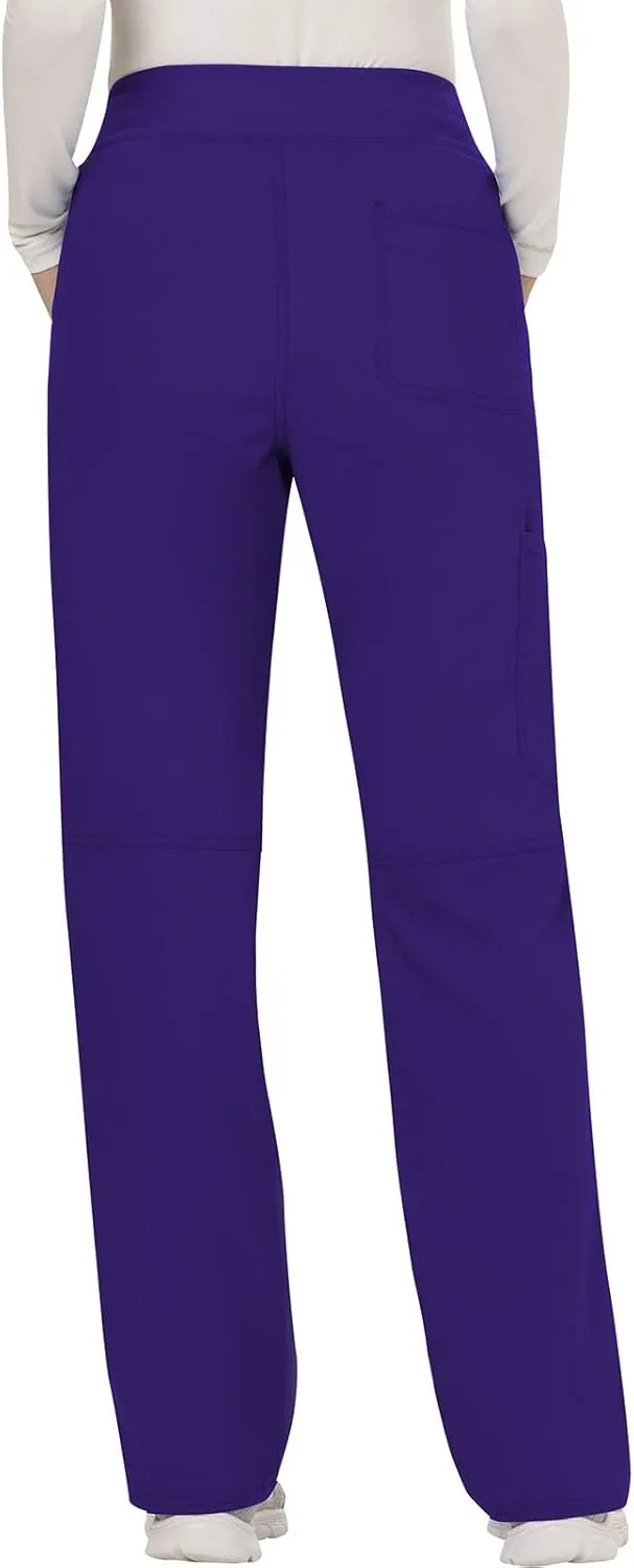 Cherokee Women Scrub Pant with Straight Leg Pull-on Pant Medical Bottom with 4 Pocket & 2-Way Stretch Fabric - WW110