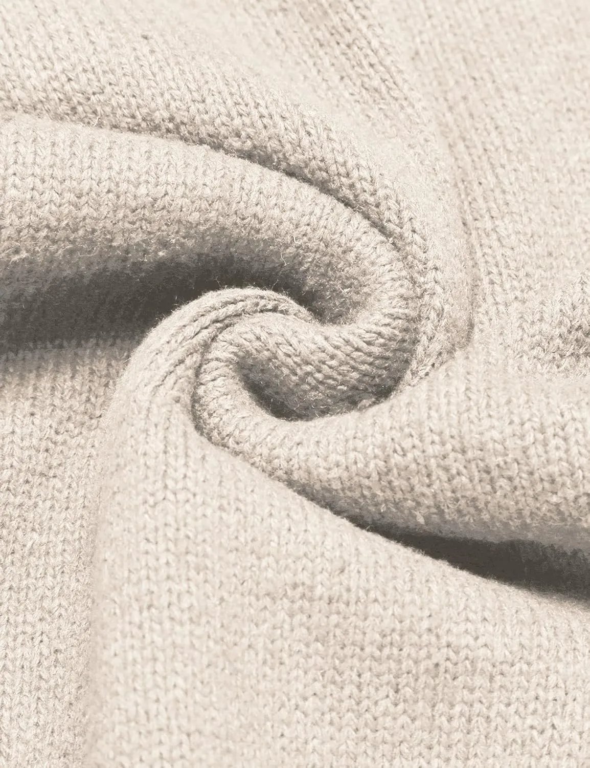 COOFANDY Men's Shawl Collar Sweaters V-Neck Relaxed Fit Cable Pullovers