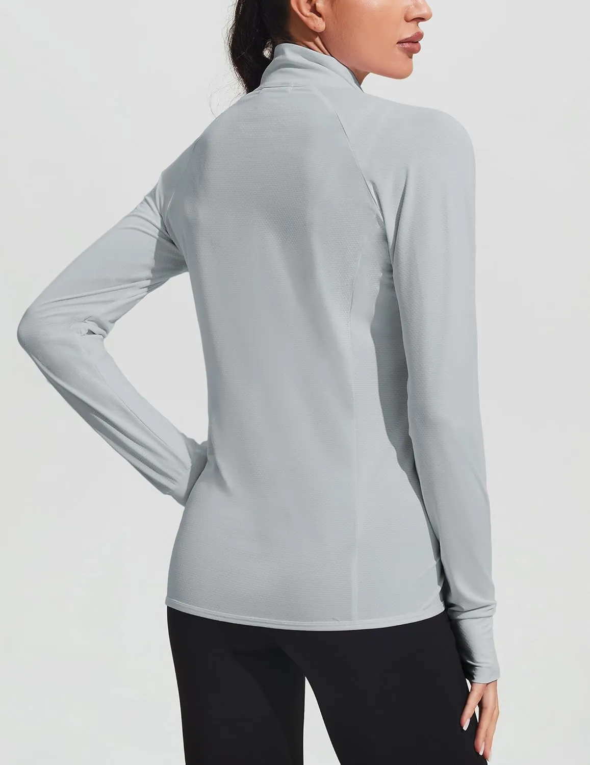 COOrun Women's UPF 50  Jackets Sun Protection Golf Athletic Jackets Lightweight Full Zip Long Sleeve Shirts with Pockets