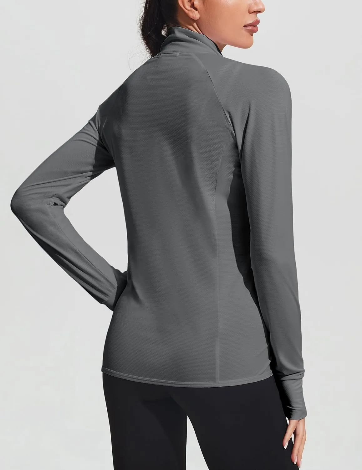 COOrun Women's UPF 50  Jackets Sun Protection Golf Athletic Jackets Lightweight Full Zip Long Sleeve Shirts with Pockets