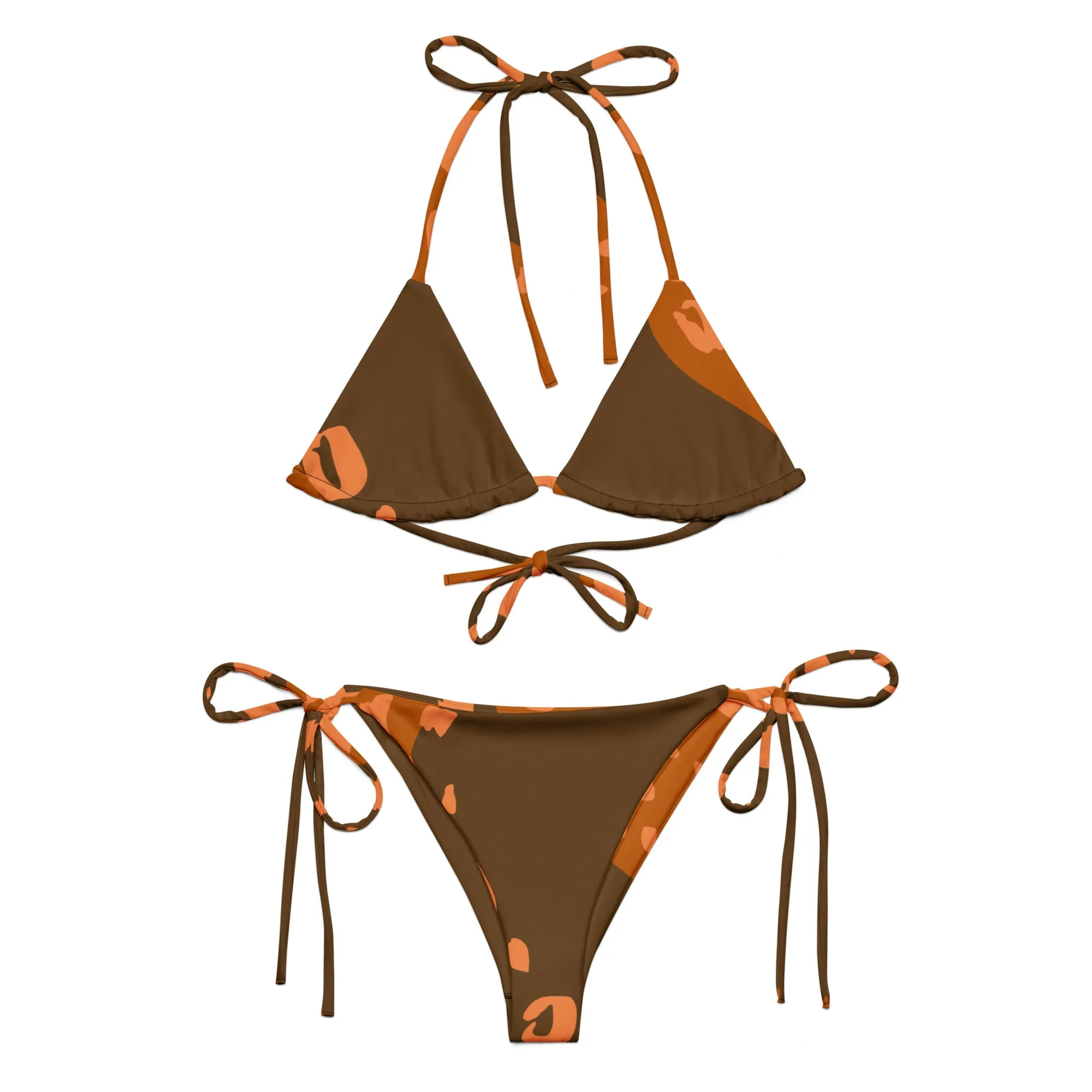 Copper Splash Pattern String Bikini by Dumbbells and Hotels