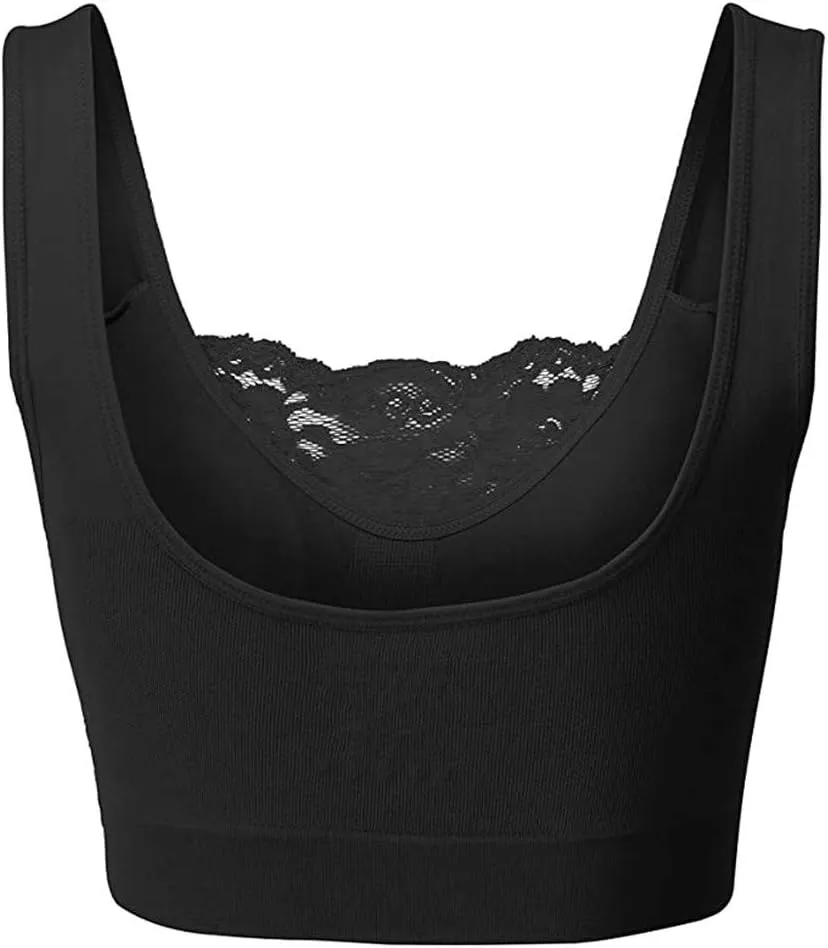 Cover Bra with Front Top Seamless Women's Sports Bra Lace Lace Running Girls Sports Bra for Women