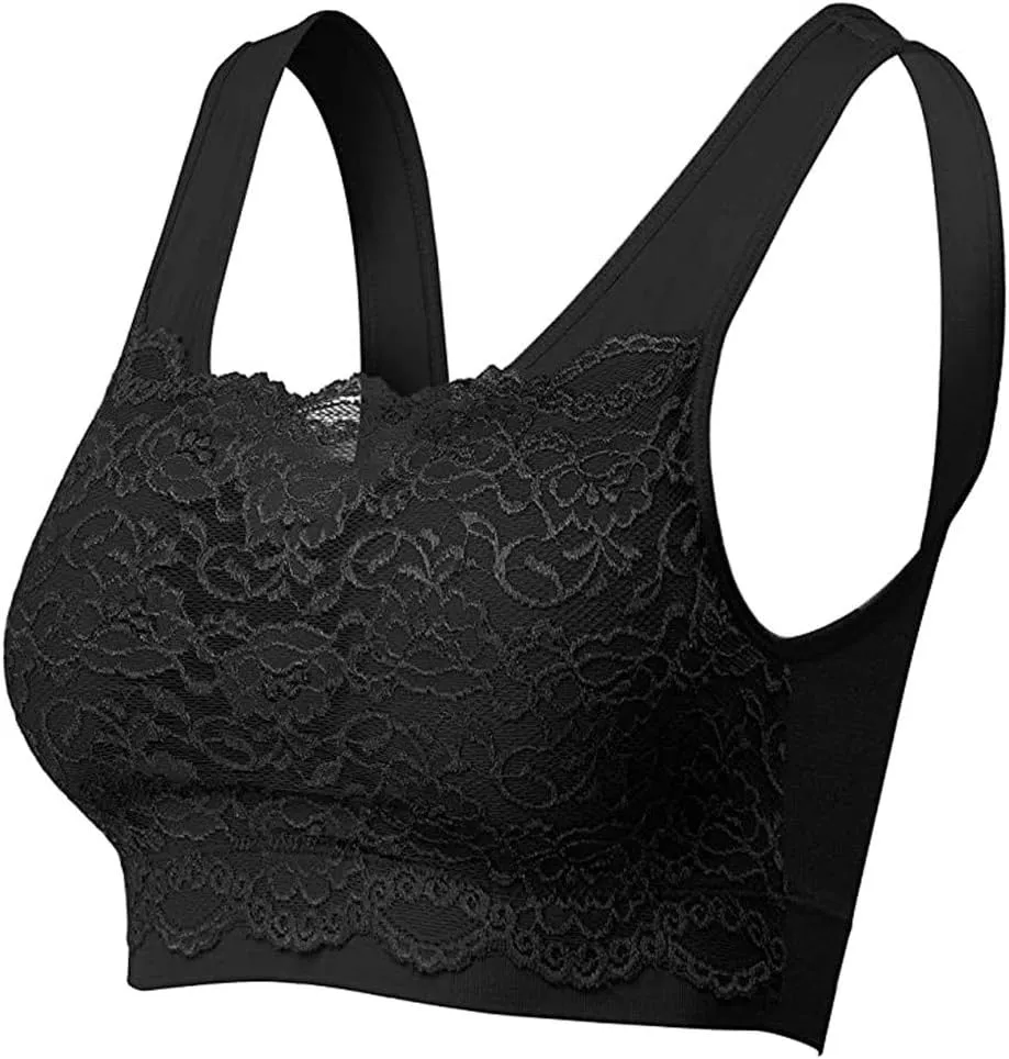 Cover Bra with Front Top Seamless Women's Sports Bra Lace Lace Running Girls Sports Bra for Women