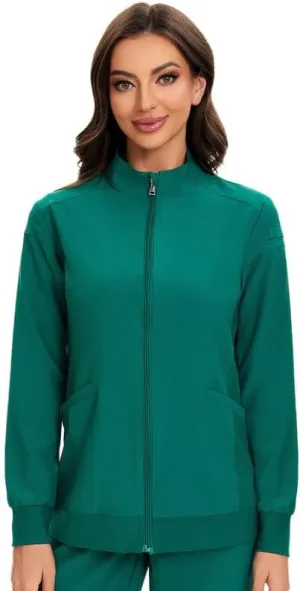 COZYFIT Scrub Jackets for Woman, Zip Front Nurse Jacket, 4-Way Stretch Fabric