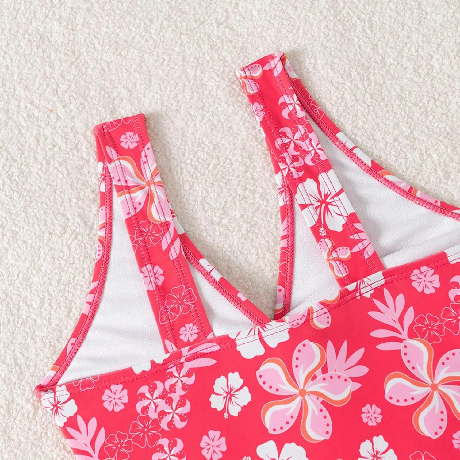 Cute One Piece Swimsuit for Teen Girls Kids 5-14 Years Floral Graphic Bathing Suit Beach Summer Swimwear