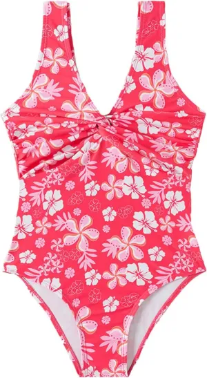 Cute One Piece Swimsuit for Teen Girls Kids 5-14 Years Floral Graphic Bathing Suit Beach Summer Swimwear