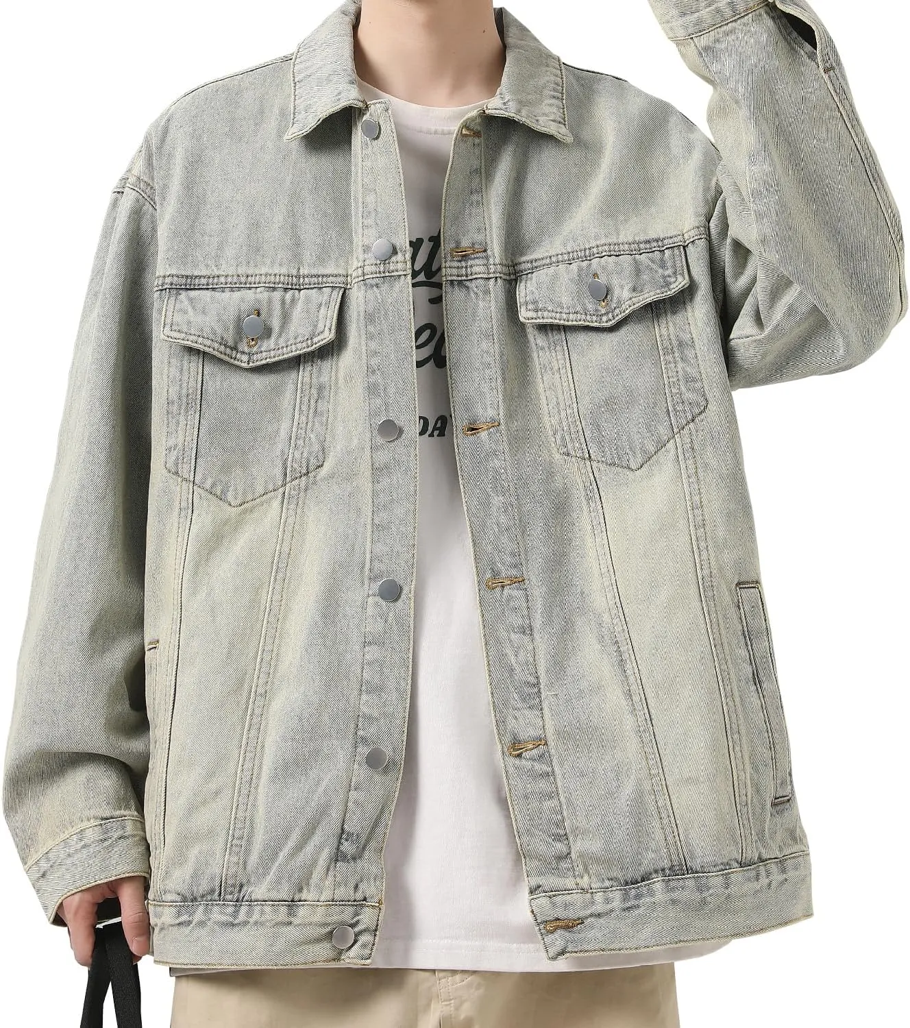 DAVID.ANN Men's Trucker Coat Denim Jackets