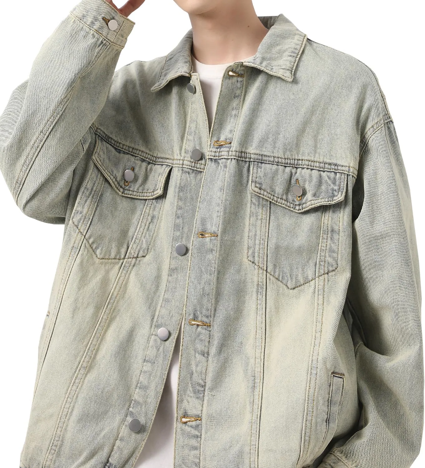 DAVID.ANN Men's Trucker Coat Denim Jackets