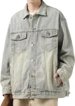 DAVID.ANN Men's Trucker Coat Denim Jackets