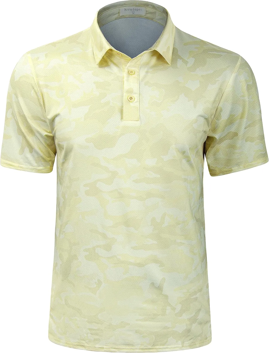 Derminpro Mens Camo Golf Shirts Moisture Wicking Short/Long Sleeve Dry Fit Golf Polos