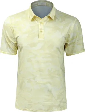 Derminpro Mens Camo Golf Shirts Moisture Wicking Short/Long Sleeve Dry Fit Golf Polos