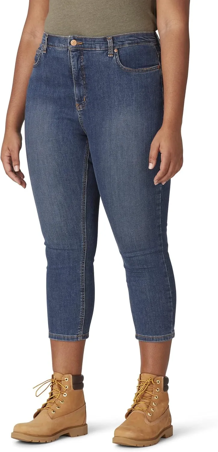Dickies Women's Plus Size Perfect Shape Denim Capri Pant