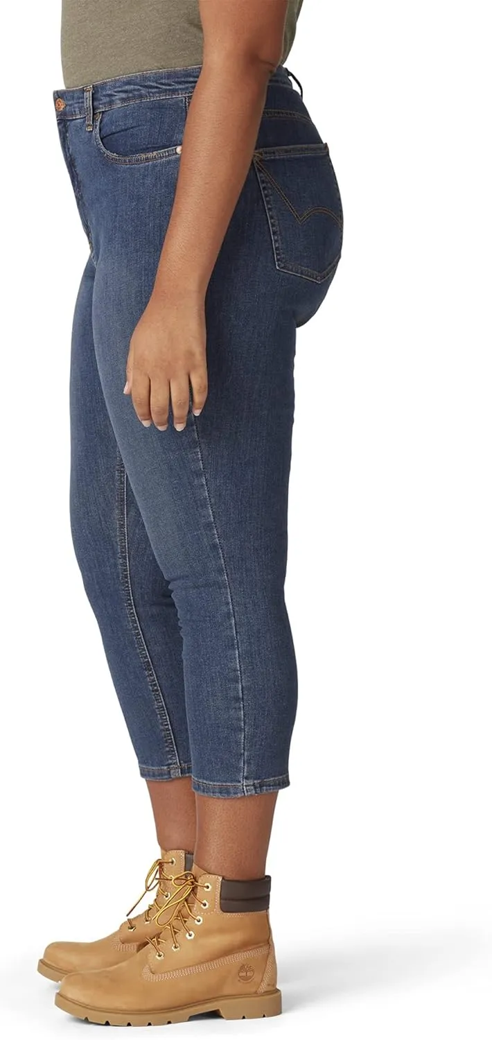 Dickies Women's Plus Size Perfect Shape Denim Capri Pant