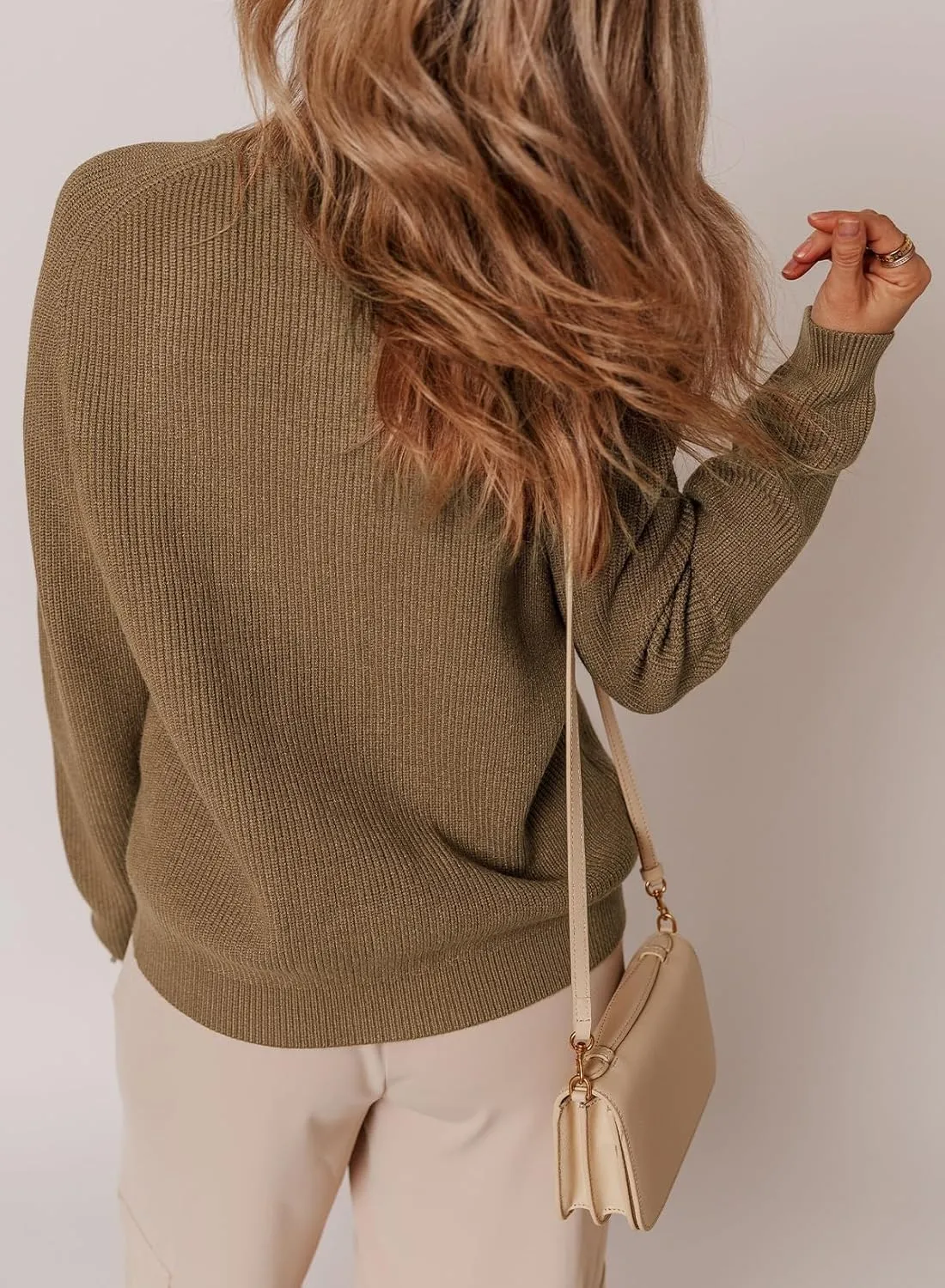 Dokotoo Cardigan Sweaters for Women Casual Long Sleeve Crewneck Button Down Cable Knit Sweater Tops with Pockets