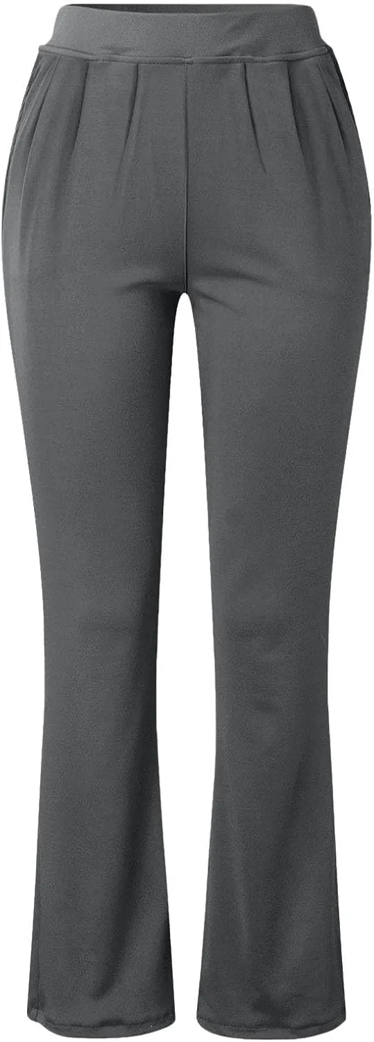 Dress Pants Women Business Casual Work Pants High Waisted Flare Formal Pants Dressy Office Trousers Pants with Pockets
