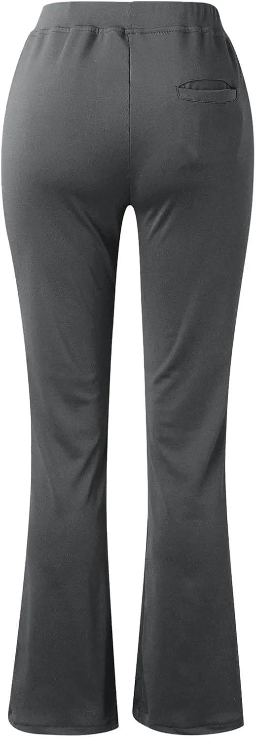 Dress Pants Women Business Casual Work Pants High Waisted Flare Formal Pants Dressy Office Trousers Pants with Pockets