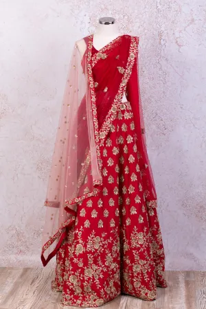 Dupion lengha & 2 dupatta N8_1496