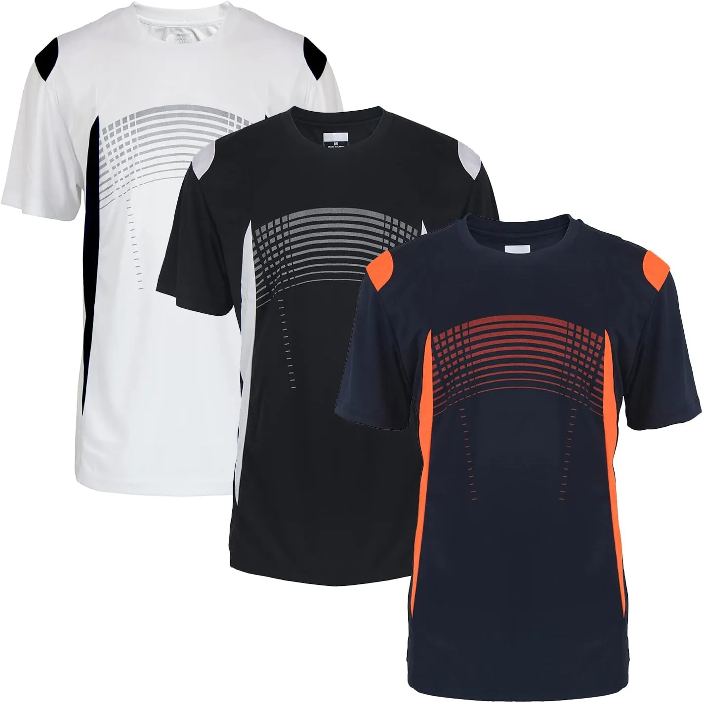 Facitisu Mens Crew T-Shirt Moisture Wicking Active Quick Dry Running Fitness Short Sleeve