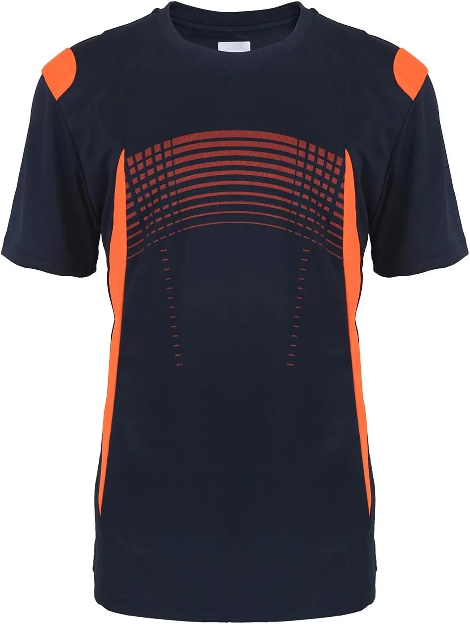 Facitisu Mens Crew T-Shirt Moisture Wicking Active Quick Dry Running Fitness Short Sleeve