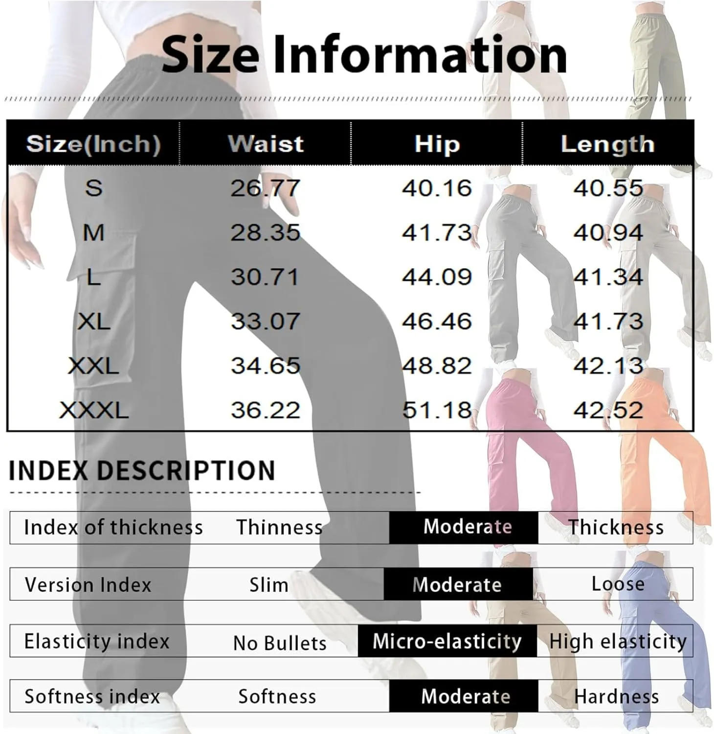 fanmpghleoo Baggy Cargo Pants Women High Waist Elastic Casual Wide Leg Pants Pull On Lightweight Hiking Trousers with Pockets