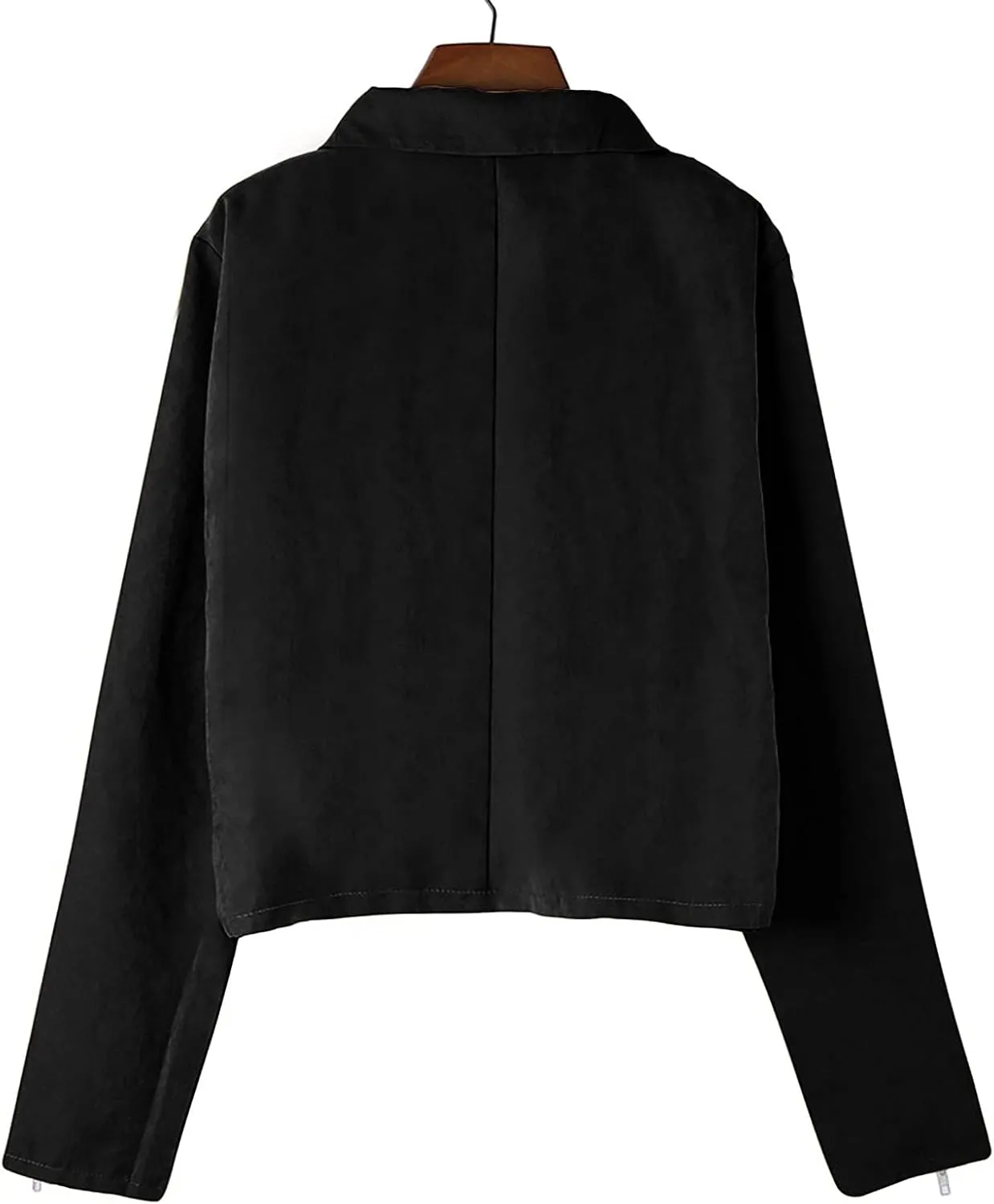 Faux Leather Jackets for Women Faux Suede Jacket Motorcycle Jacket Zipper Short Coats Y2k Dressy Outerwear