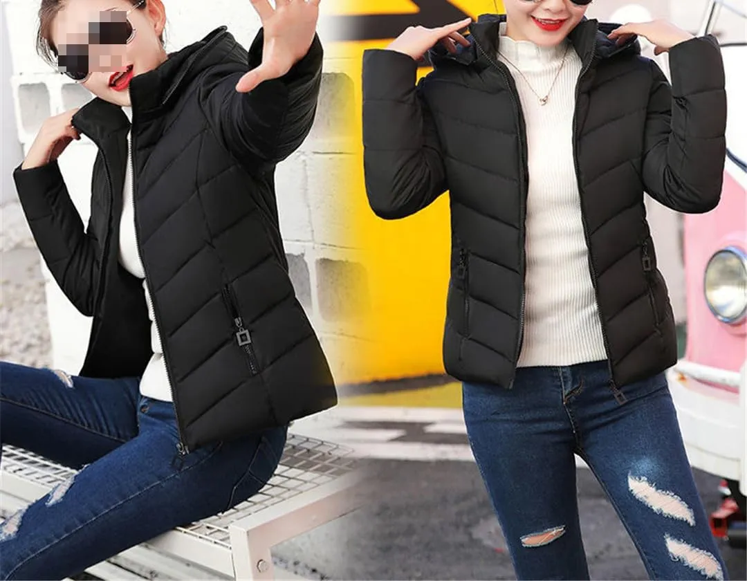 Fjnbbiot Cotton-Padded Jacket Female Autumn Winter Short Slim Down Cotton Padded Small Down Coat Women Parkas