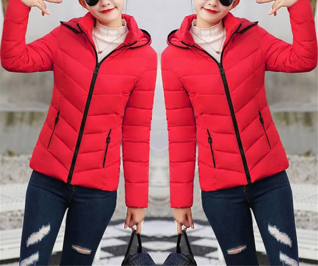 Fjnbbiot Cotton-Padded Jacket Female Autumn Winter Short Slim Down Cotton Padded Small Down Coat Women Parkas