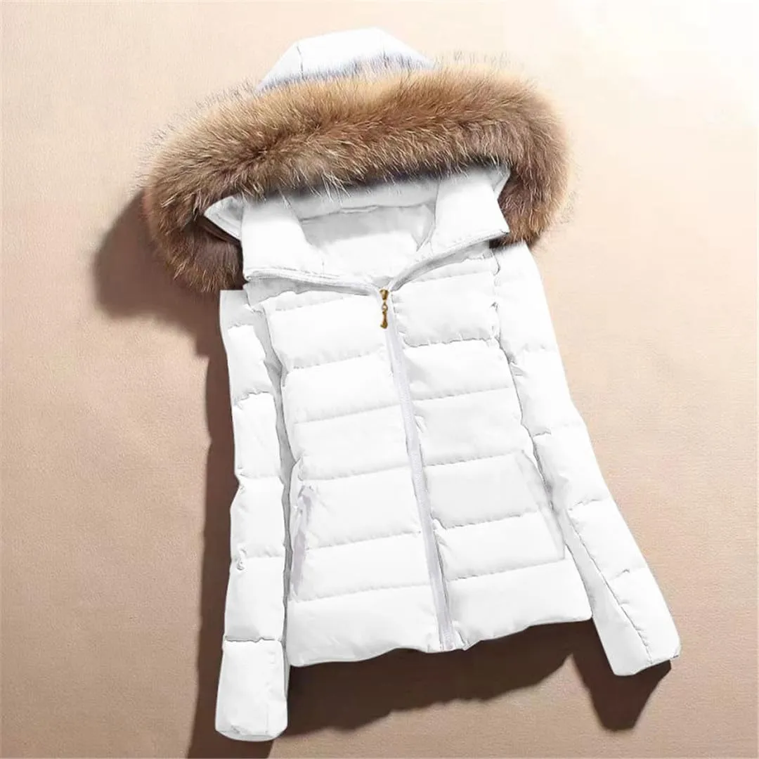 Fjnbbiot Winter Jacket Women Parkas Thicken Outerwear Hooded Short Coats Female Slim Cotton Padded Basic Tops