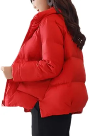 Fjnbbiot Winter Jacket Women Warm Thick Solid Short Style Cotton Padded Parka Women Coat