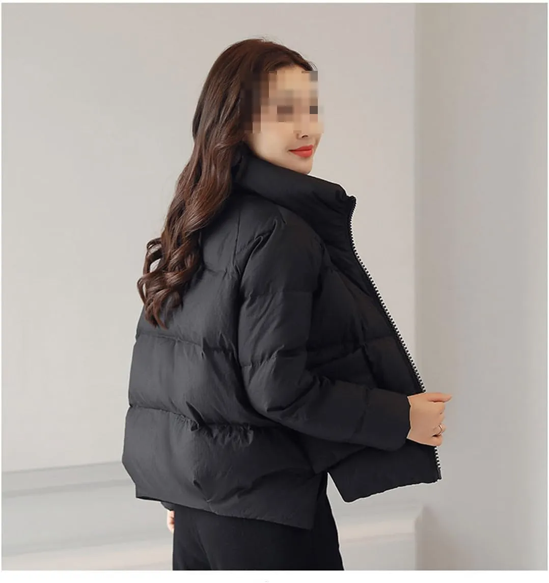 Fjnbbiot Winter Jacket Women Warm Thick Solid Short Style Cotton Padded Parka Women Coat