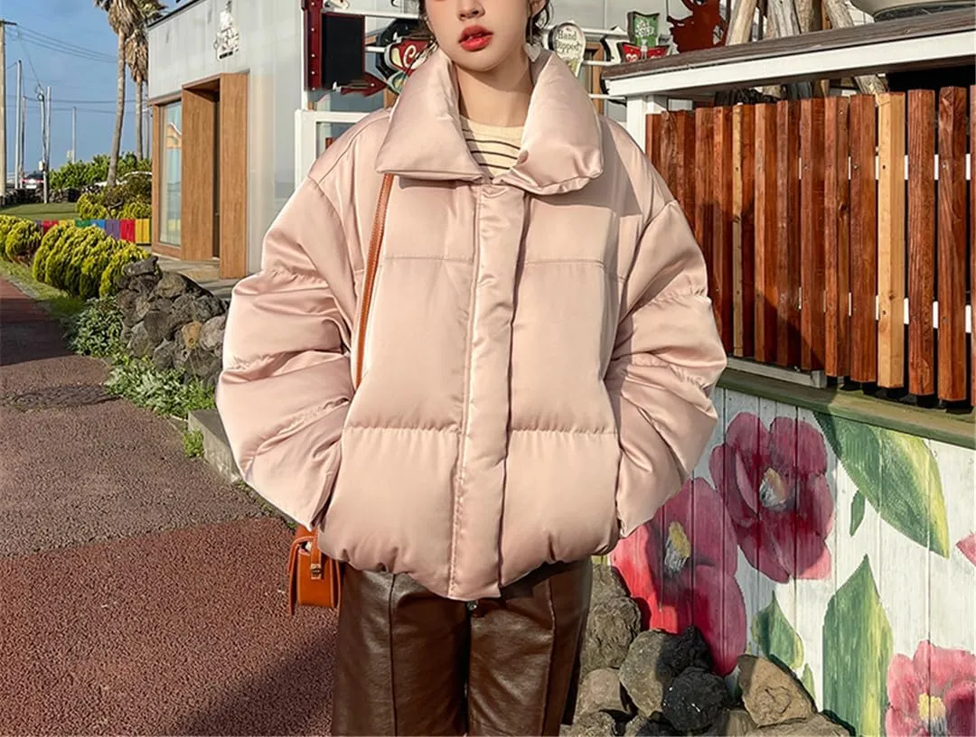 Fjnbbiot Winter Warm Thick Coats Women Short Parkas Fashion Bread Cotton Coat Padded Lady Down Jacket Elegant Zipper Clothes