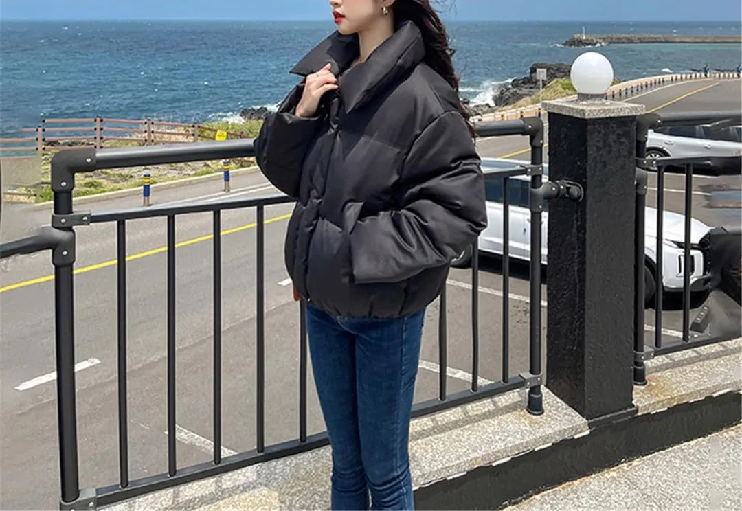 Fjnbbiot Winter Warm Thick Coats Women Short Parkas Fashion Bread Cotton Coat Padded Lady Down Jacket Elegant Zipper Clothes