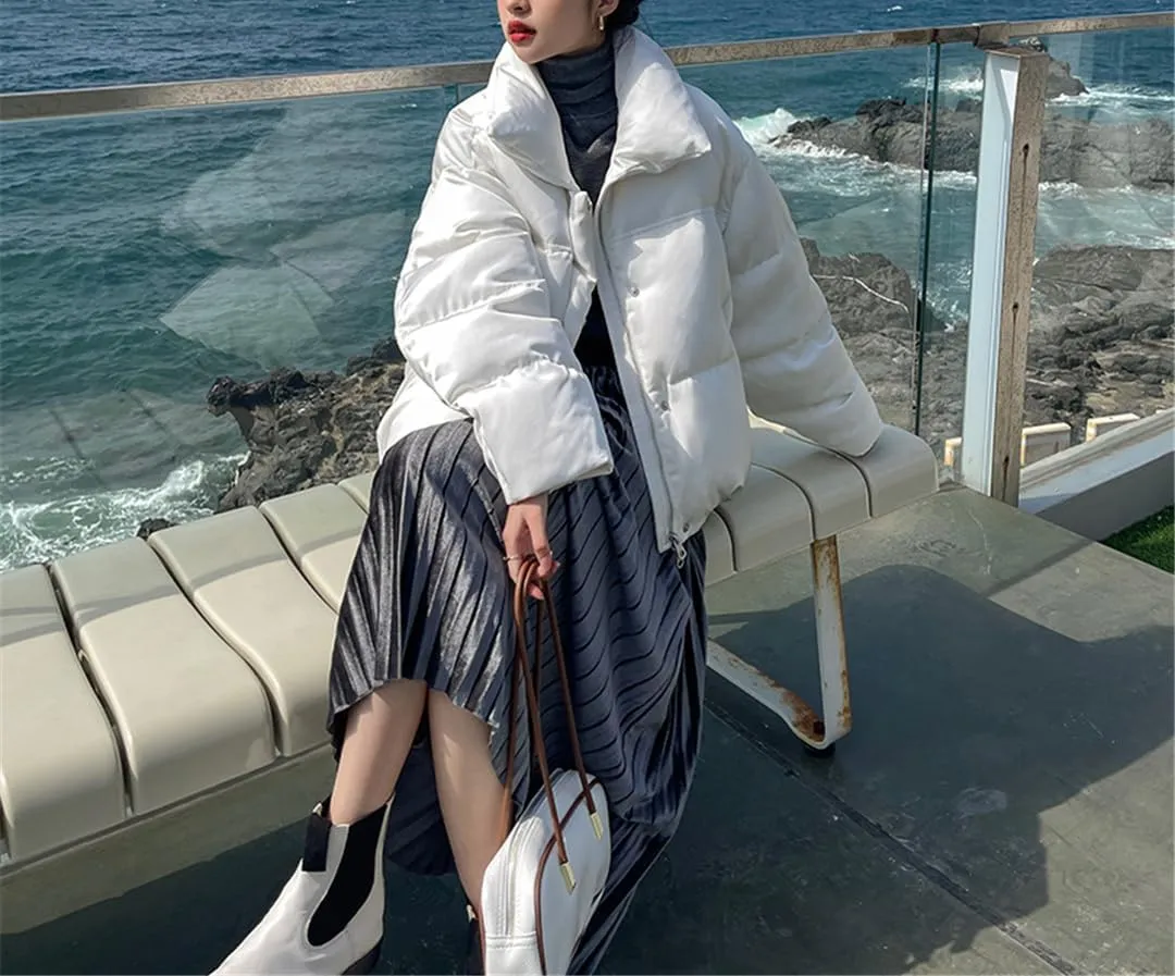 Fjnbbiot Winter Warm Thick Coats Women Short Parkas Fashion Bread Cotton Coat Padded Lady Down Jacket Elegant Zipper Clothes