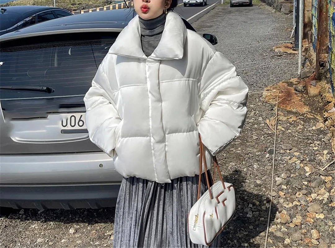 Fjnbbiot Winter Warm Thick Coats Women Short Parkas Fashion Bread Cotton Coat Padded Lady Down Jacket Elegant Zipper Clothes