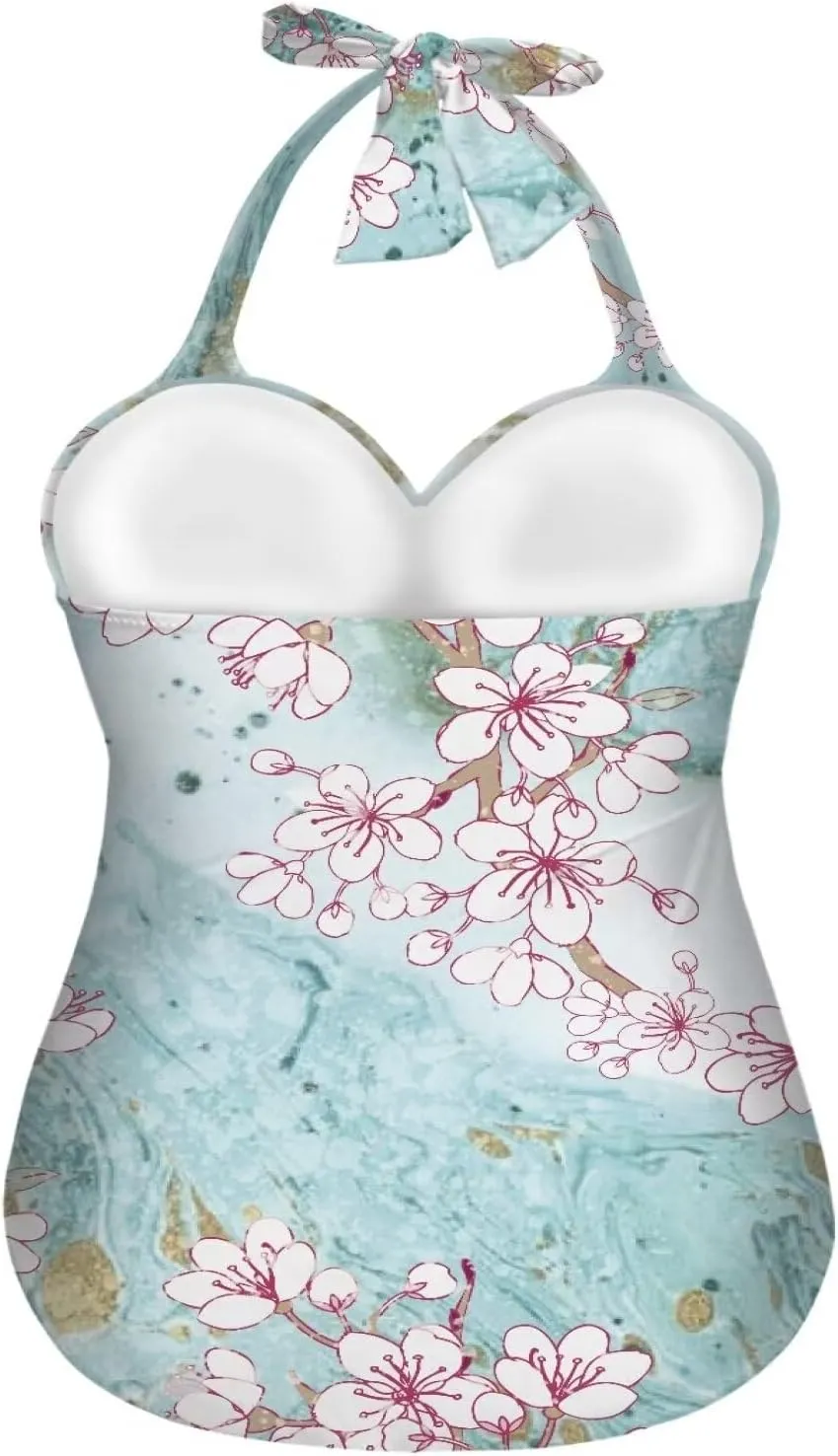 Flashideas One Piece Swimsuit Women Sexy Slim One Piece Swimsuit Tummy Control Bathing Suits V Neck Swimwear