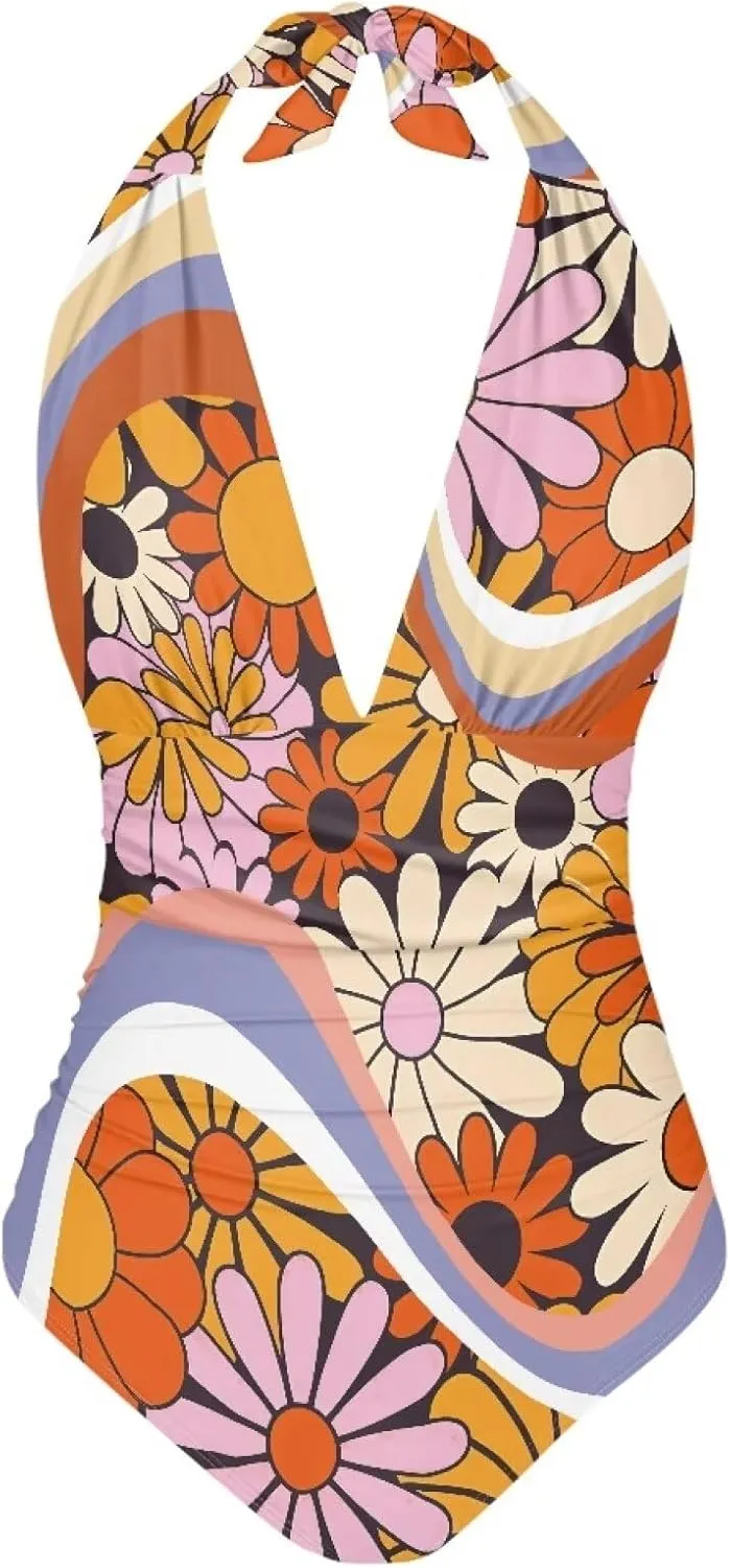 Flashideas One Piece Swimsuit Women Sexy Slim One Piece Swimsuit Tummy Control Bathing Suits
