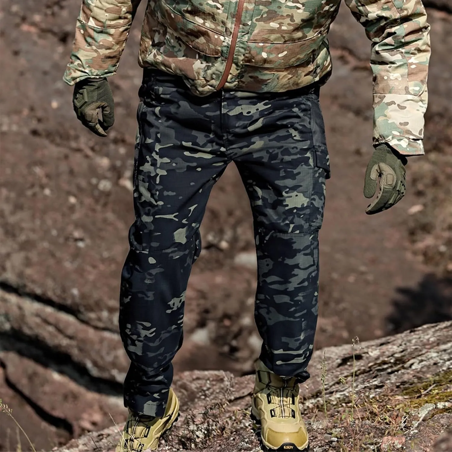 Flexcamo - Tactical Waterproof Pants Men Lightweight Hiking Work Pants Construction Carpenter Mencomfy Cargo Pants